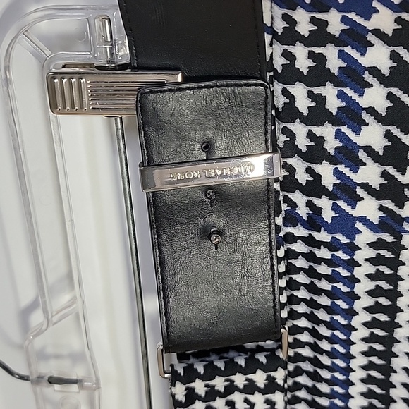 MICHAEL KORS SZ 16 HOUNDSTOOTH SKIRT BLACK BLUE WHITE - Picture 3 of 12